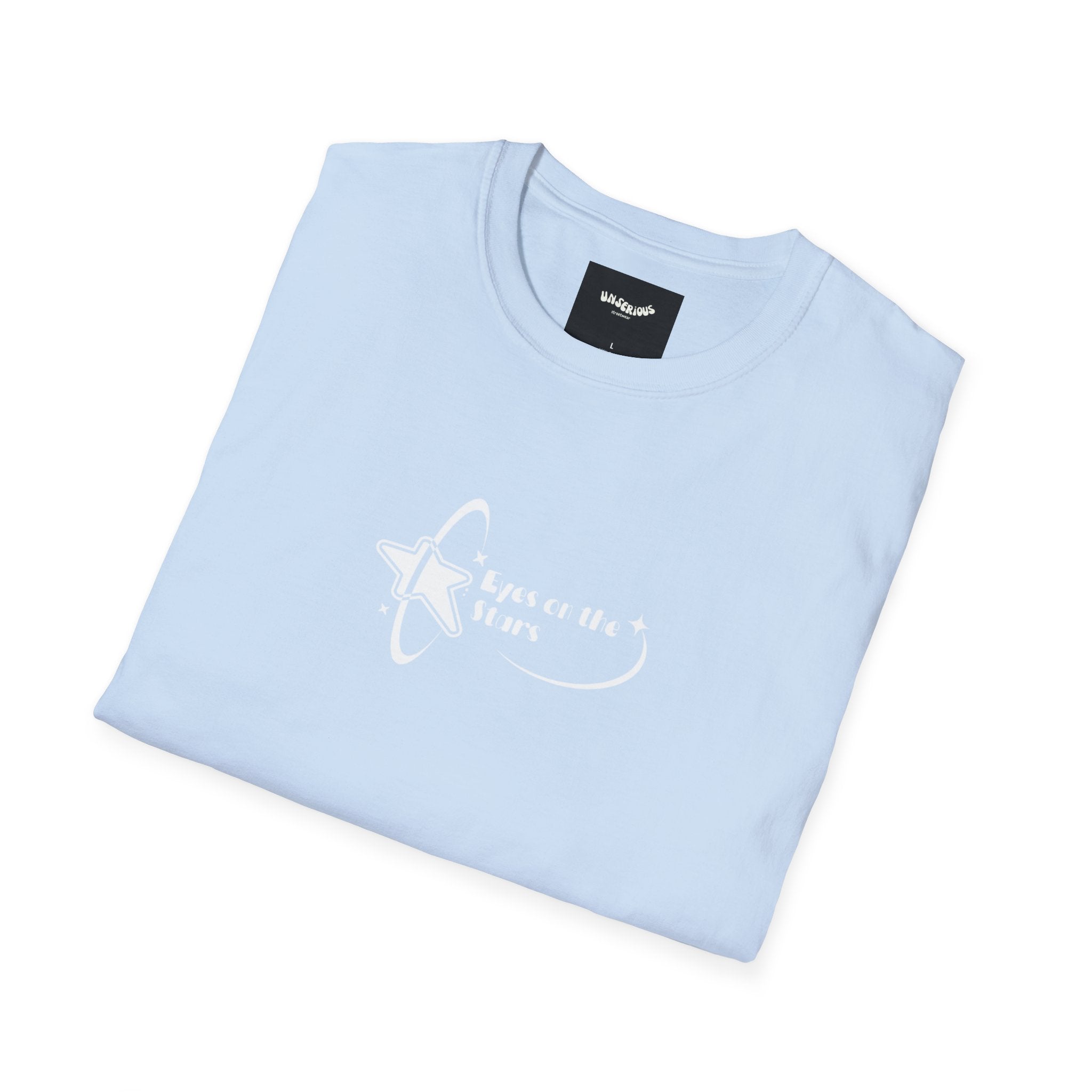 Eyes on the Stars Graphic Tee in Light Blue.
