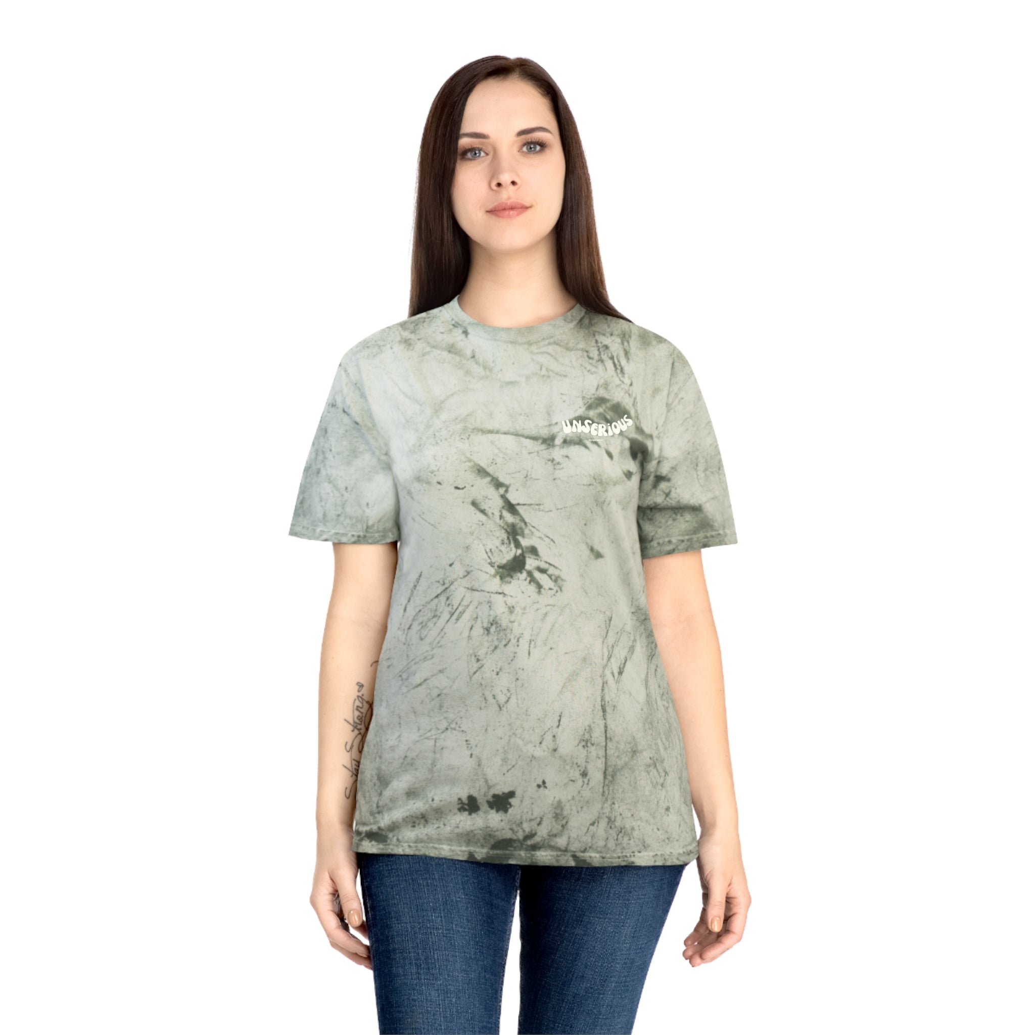Marbled Tie-Dye T Shirt with Unserious Streetwear Logo